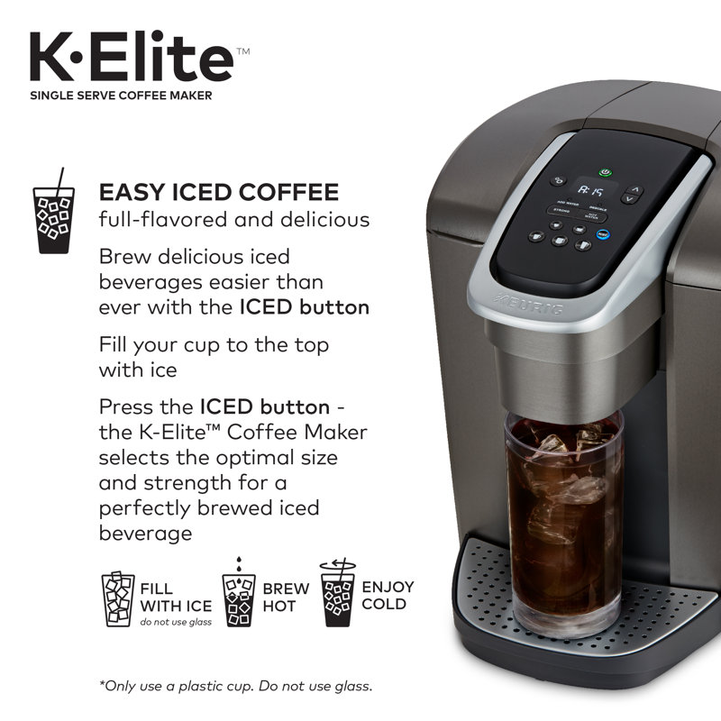 Keurig KElite SingleServe KCup Pod Coffee Maker with Iced Coffee